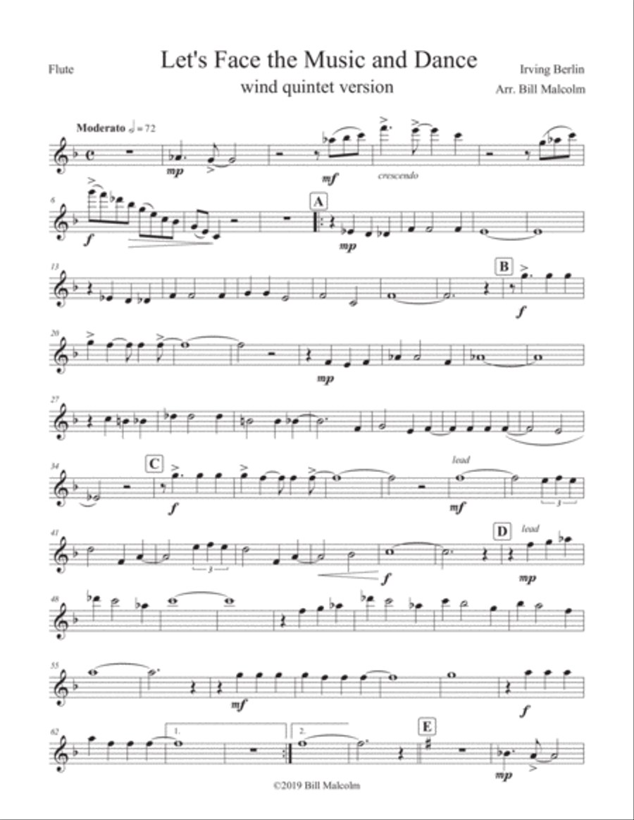 Let''s Face The Music And Dance Woodwind Quintet scores gallery preview page 6