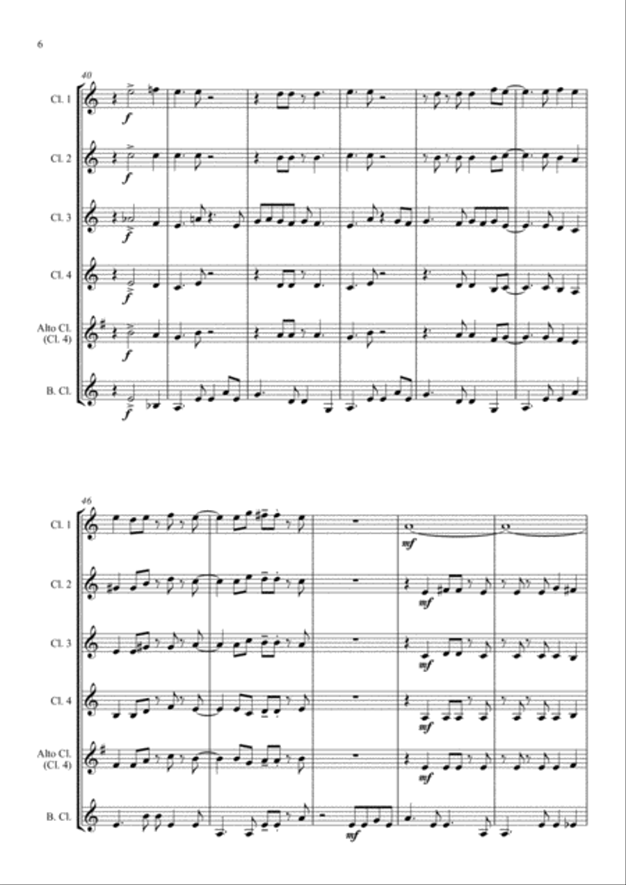 Mas Que Nada Clarinet Quintet scores gallery preview page 6