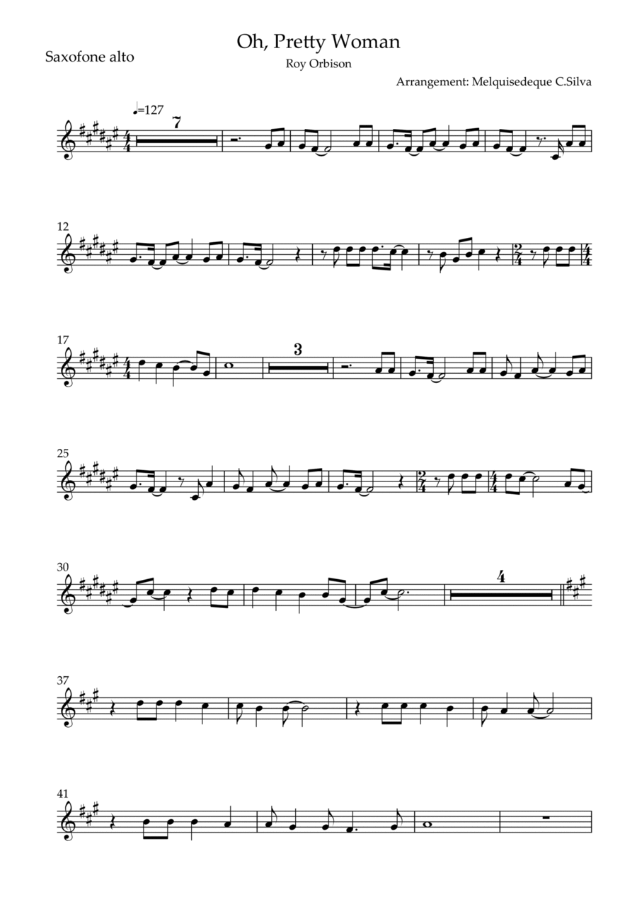 Oh, Pretty Woman Alto Saxophone scores gallery preview page 1