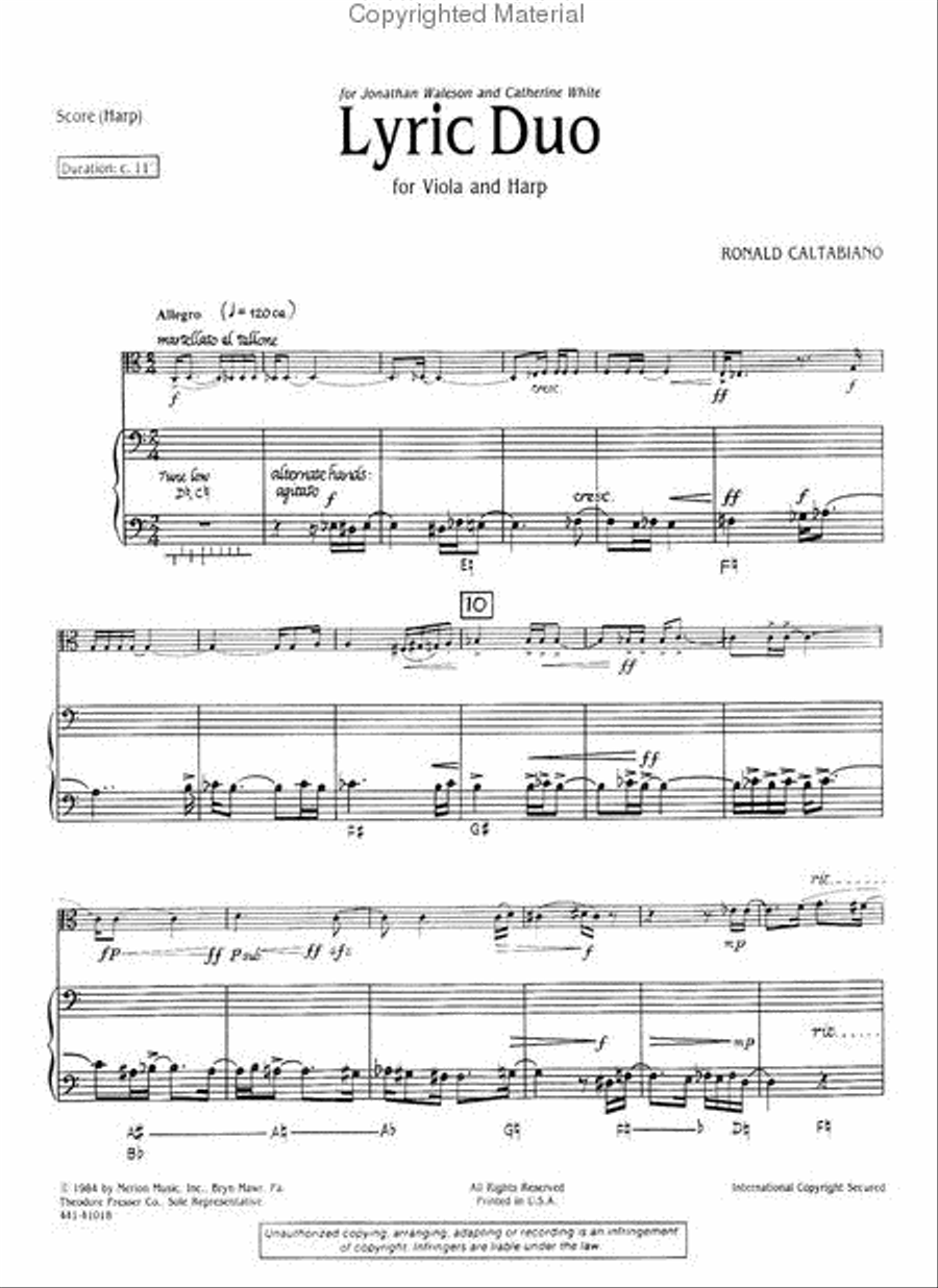 Lyric Duo Lyric Duo Chamber Music scores gallery preview page 2