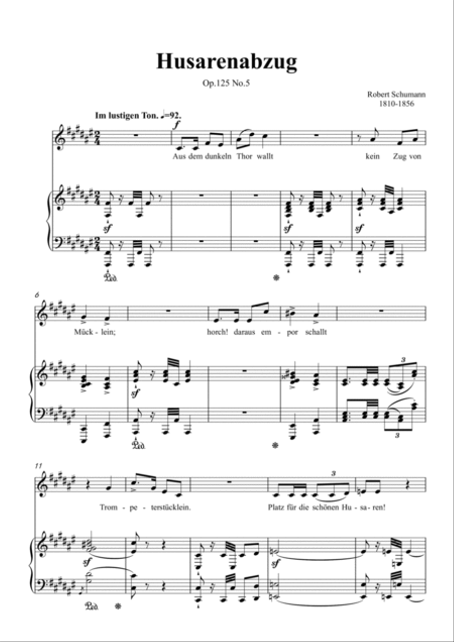 Schumann-Husarenabzug Op.125 No.5 in F♯ Major Voice scores gallery preview page 2