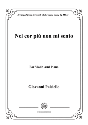 Paisiello-Nel cor più non mi sento,for Violin and Piano