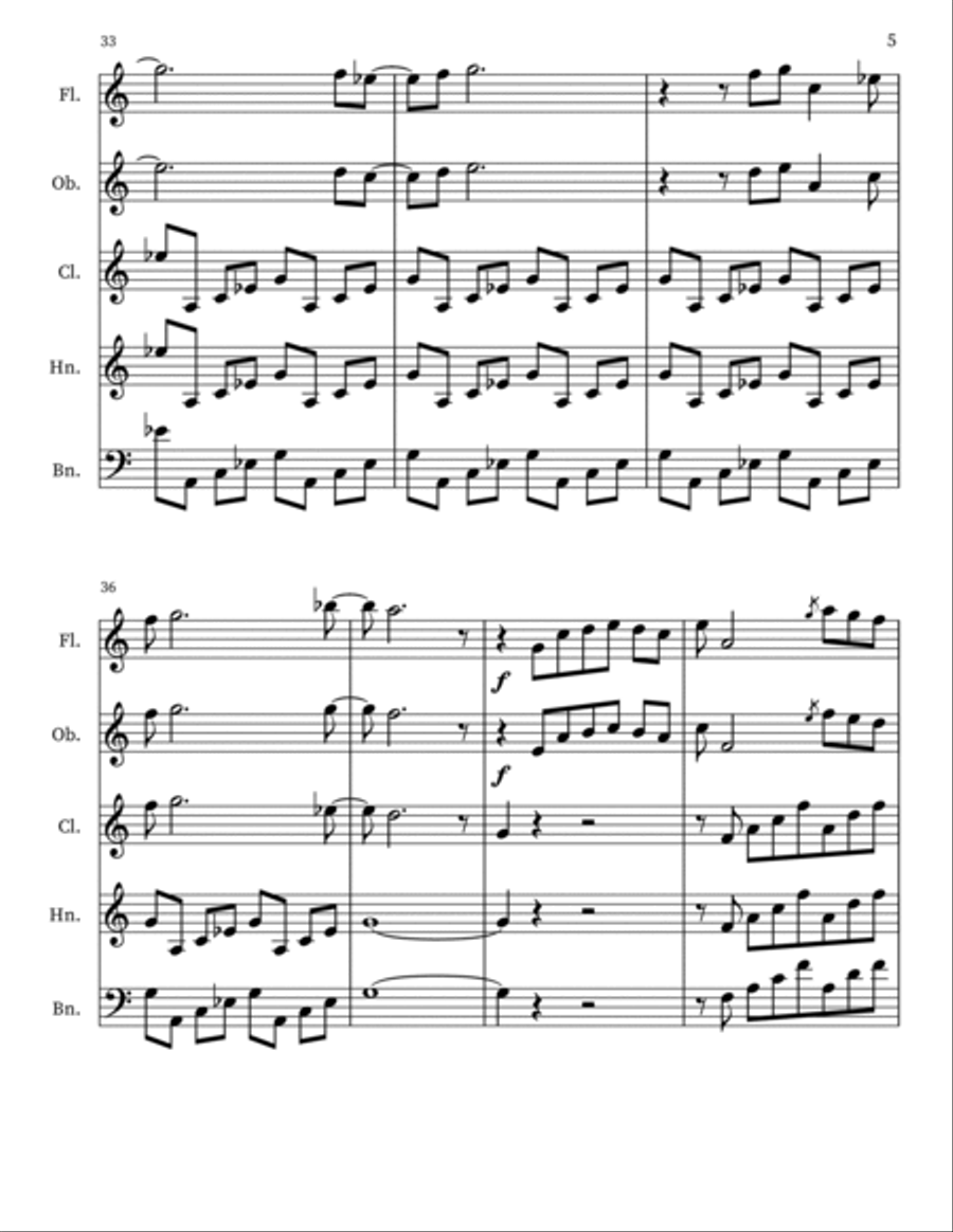 The Homecoming The Homecoming Woodwind Quintet scores gallery preview page 5