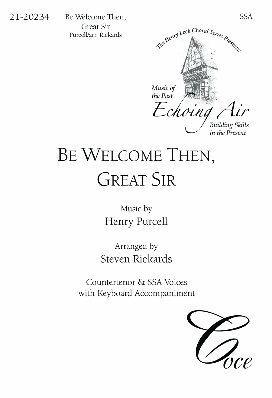 Be Welcome Then, Great Sir SSA scores gallery preview page 1