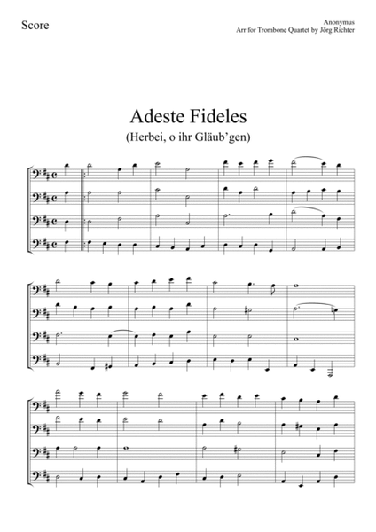 Adeste fideles (O Come All Ye Faithful) for Trombone Quartet image number null