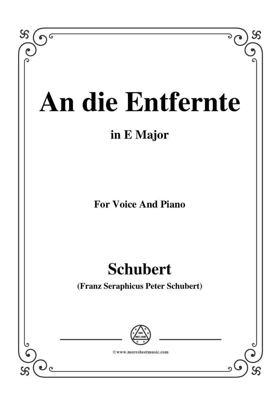 Schubert-An die Entfernte,in E Major,for Voice&Piano