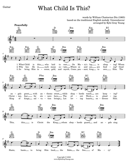 What Child Is This? (guitar & vocal lead sheet)