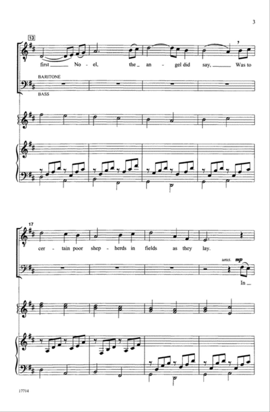 The First Noel / Pachelbel's Canon Men's Choir scores gallery preview page 14