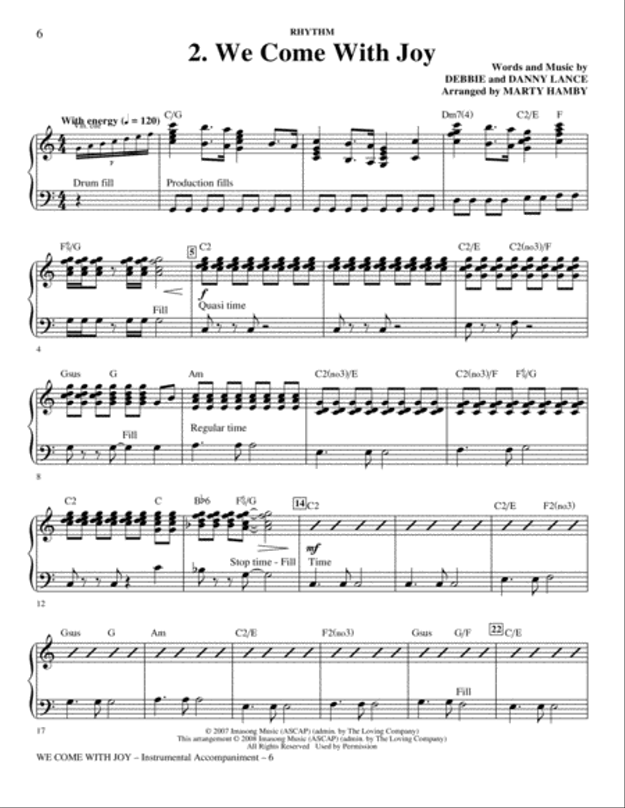 We Come With Joy Orchestration - Rhythm Choir scores gallery preview page 6