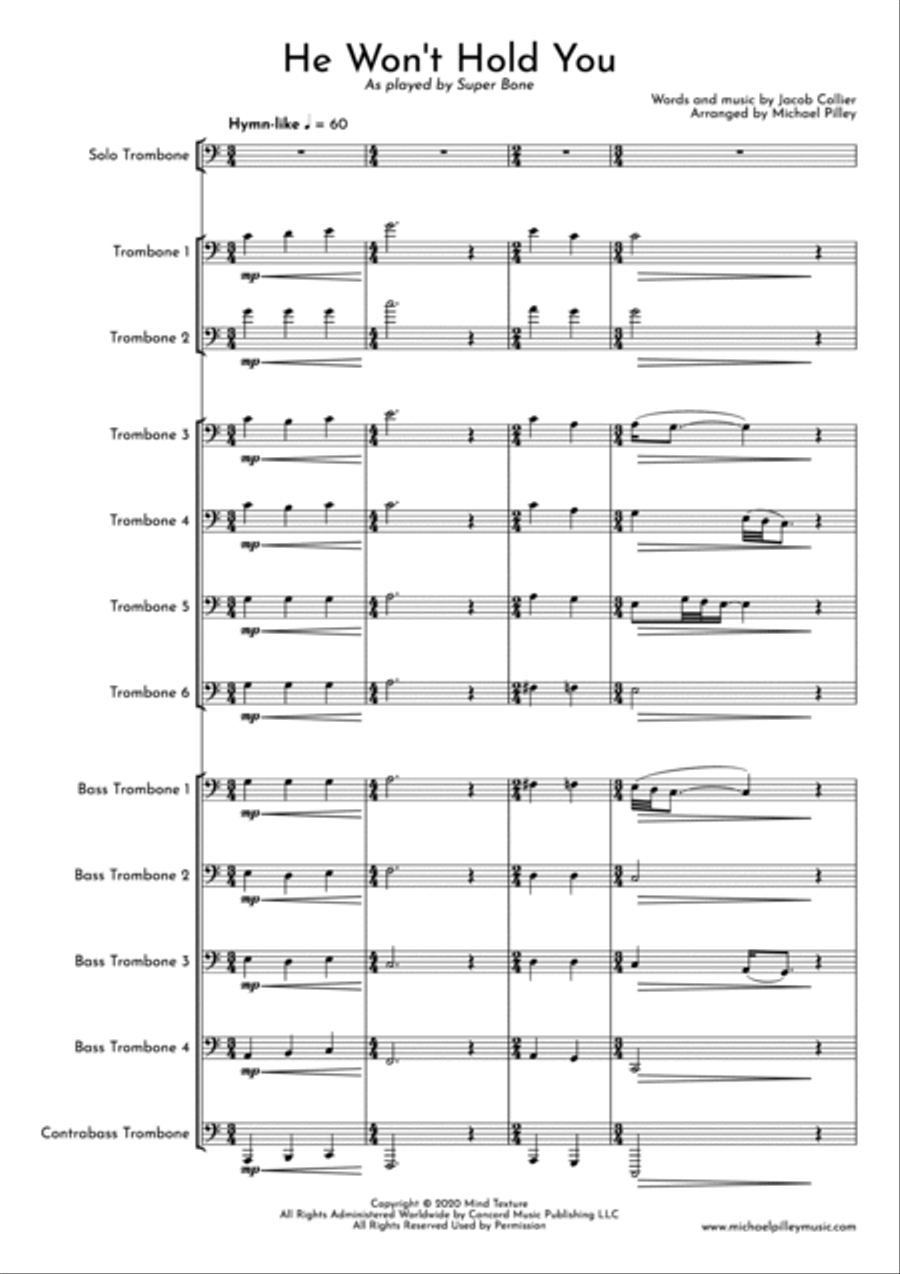He Won't Hold You (original Version) Trombone scores gallery preview page 2
