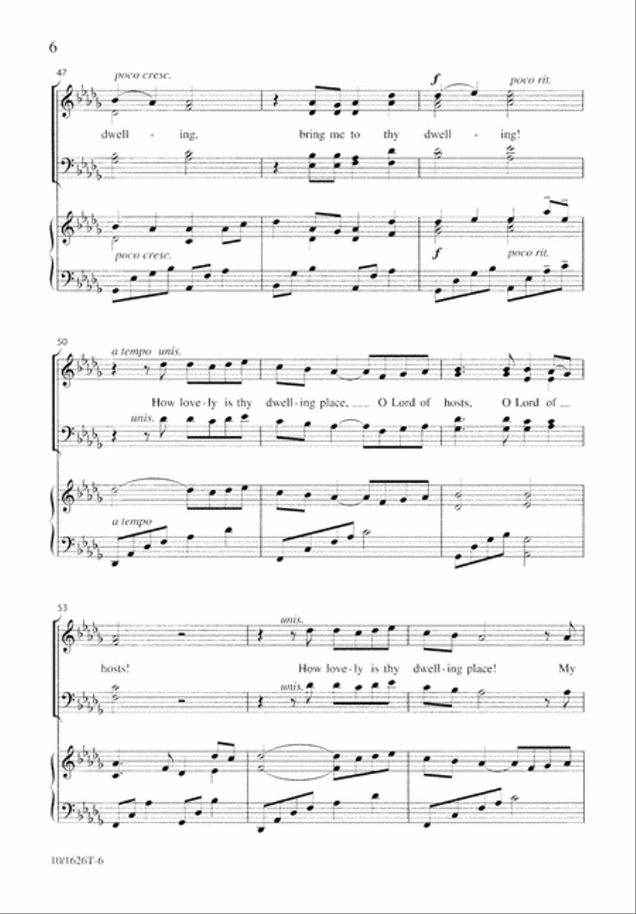 How Lovely Is Thy Dwelling Place 4-Part scores gallery preview page 6