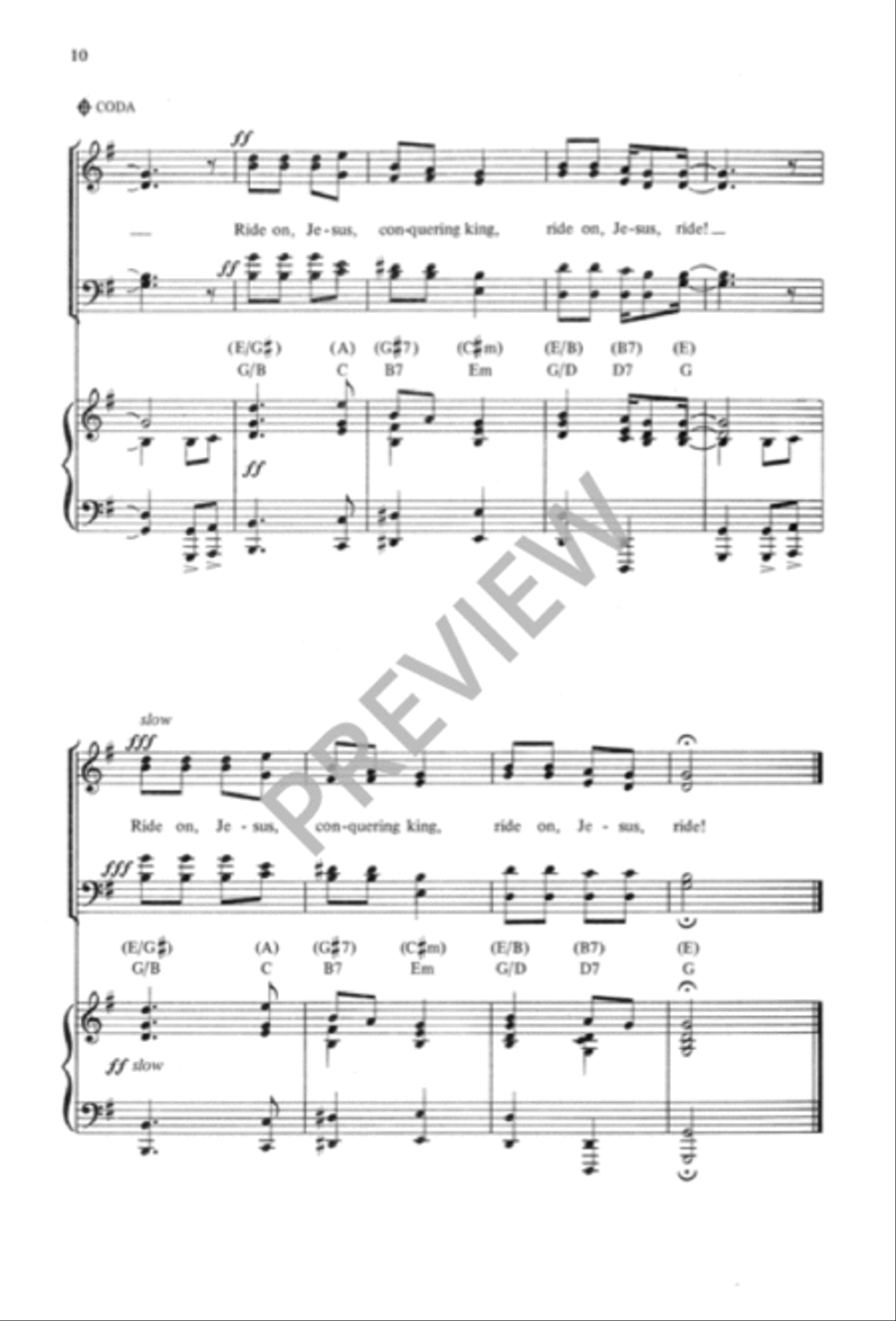 Ride On, Jesus, Ride 4-Part scores gallery preview page 11