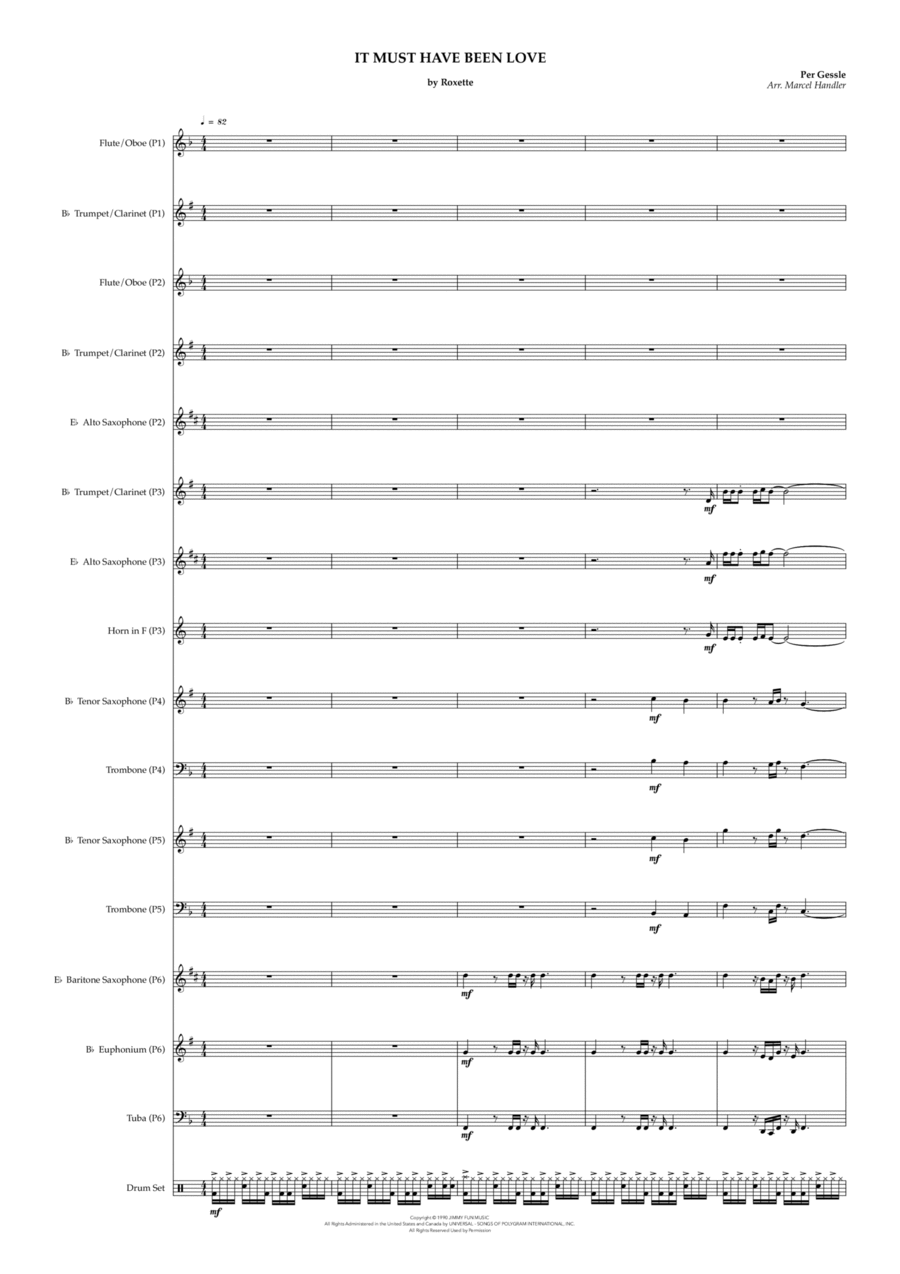 It Must Have Been Love It Must Have Been Love Concert Band scores gallery preview page 1