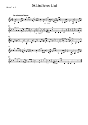 Book cover for Schumann: Album für die Jugend Op.68 No. 20.Ländliches Lied (Rustic Song) - horn duet