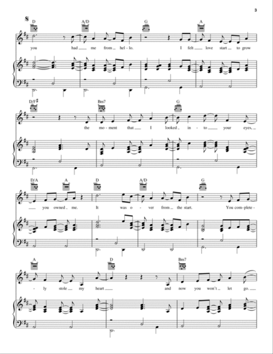 You Had Me From Hello Piano, Vocal, Guitar scores gallery preview page 3