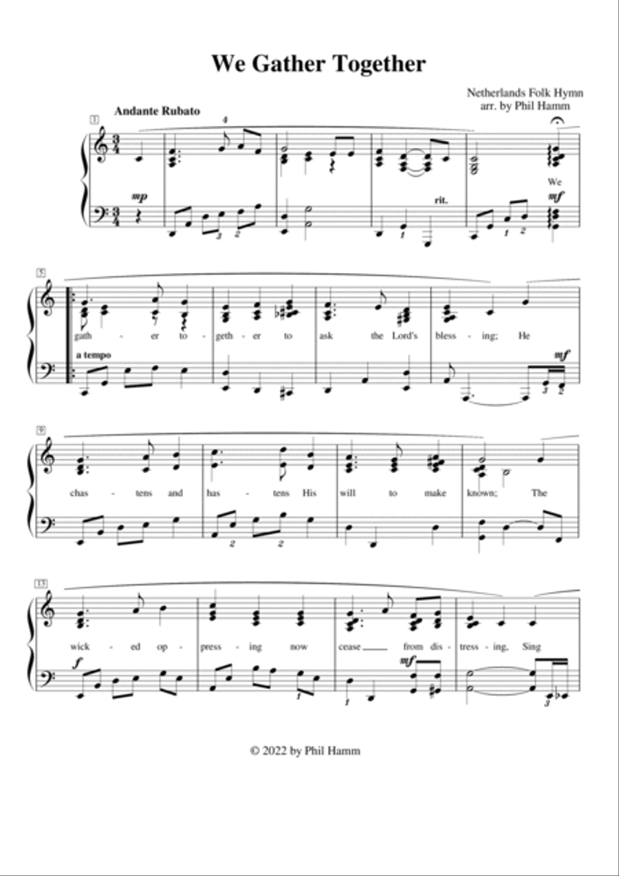 We Gather Together Piano Method scores gallery preview page 2