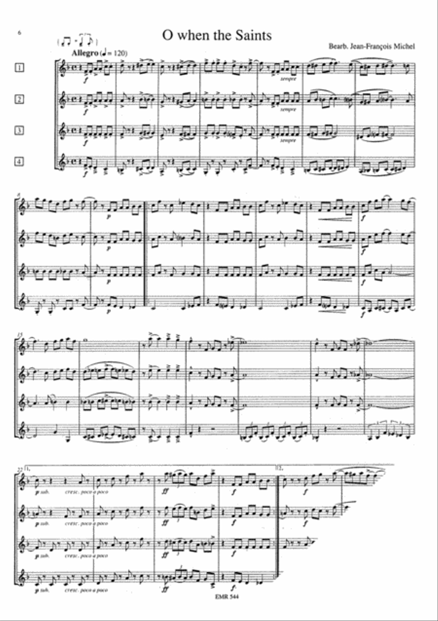 3 Spirituals 3 Spirituals Clarinet Quartet scores gallery preview page 4