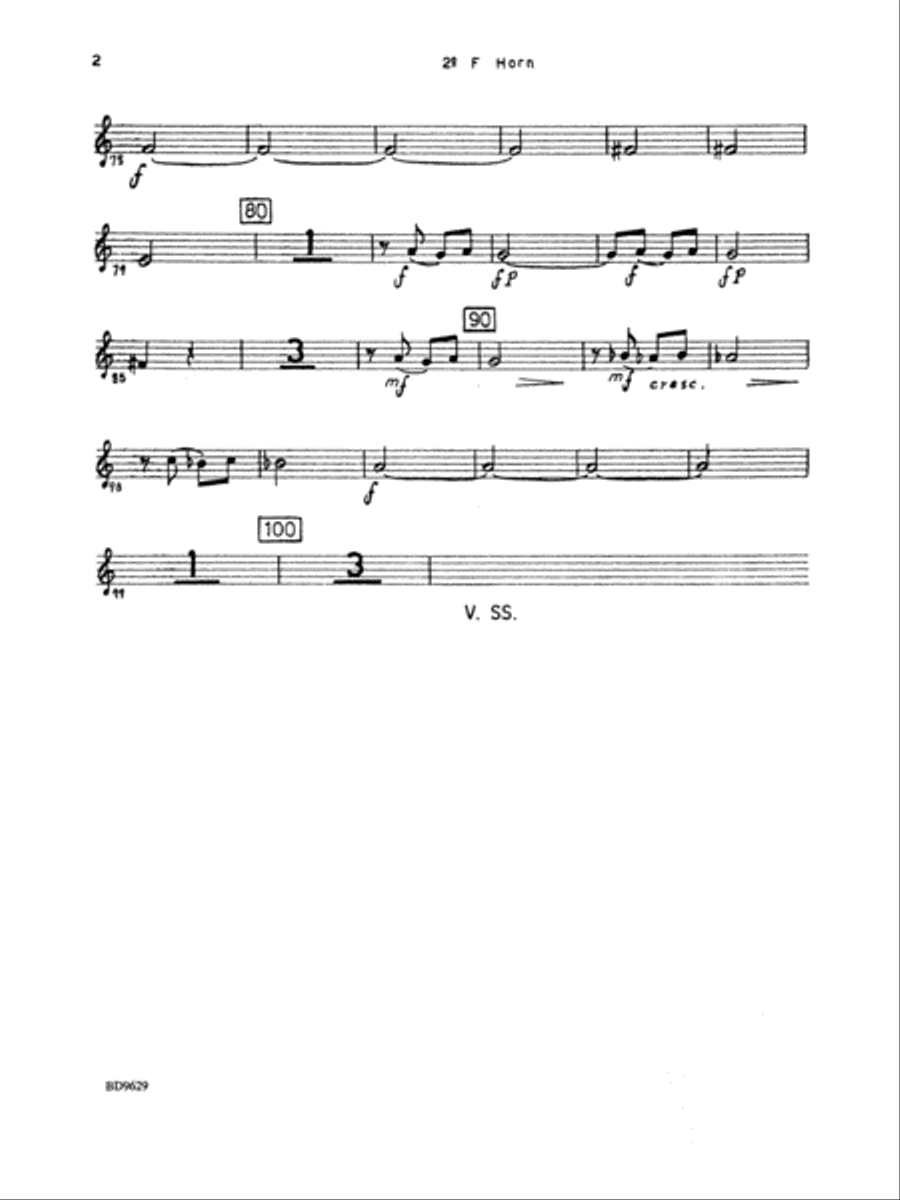 Fantasia for Band: 2nd F Horn Concert Band scores gallery preview page 2