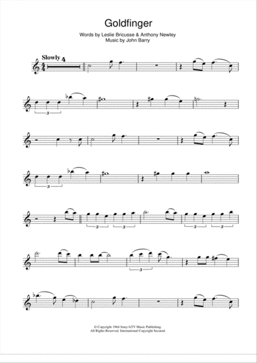 Goldfinger Goldfinger Flute Solo scores gallery preview page 1