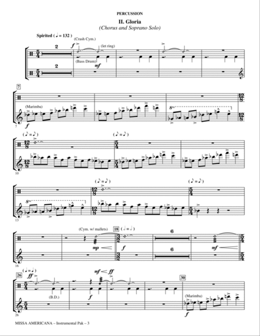 Missa Americana - Percussion Choir scores gallery preview page 3