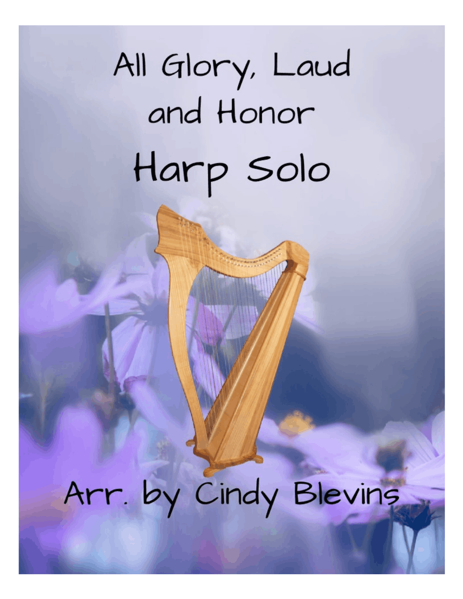 Book cover for All Glory, Laud and Honor, for Harp Solo (lever or pedal harp)