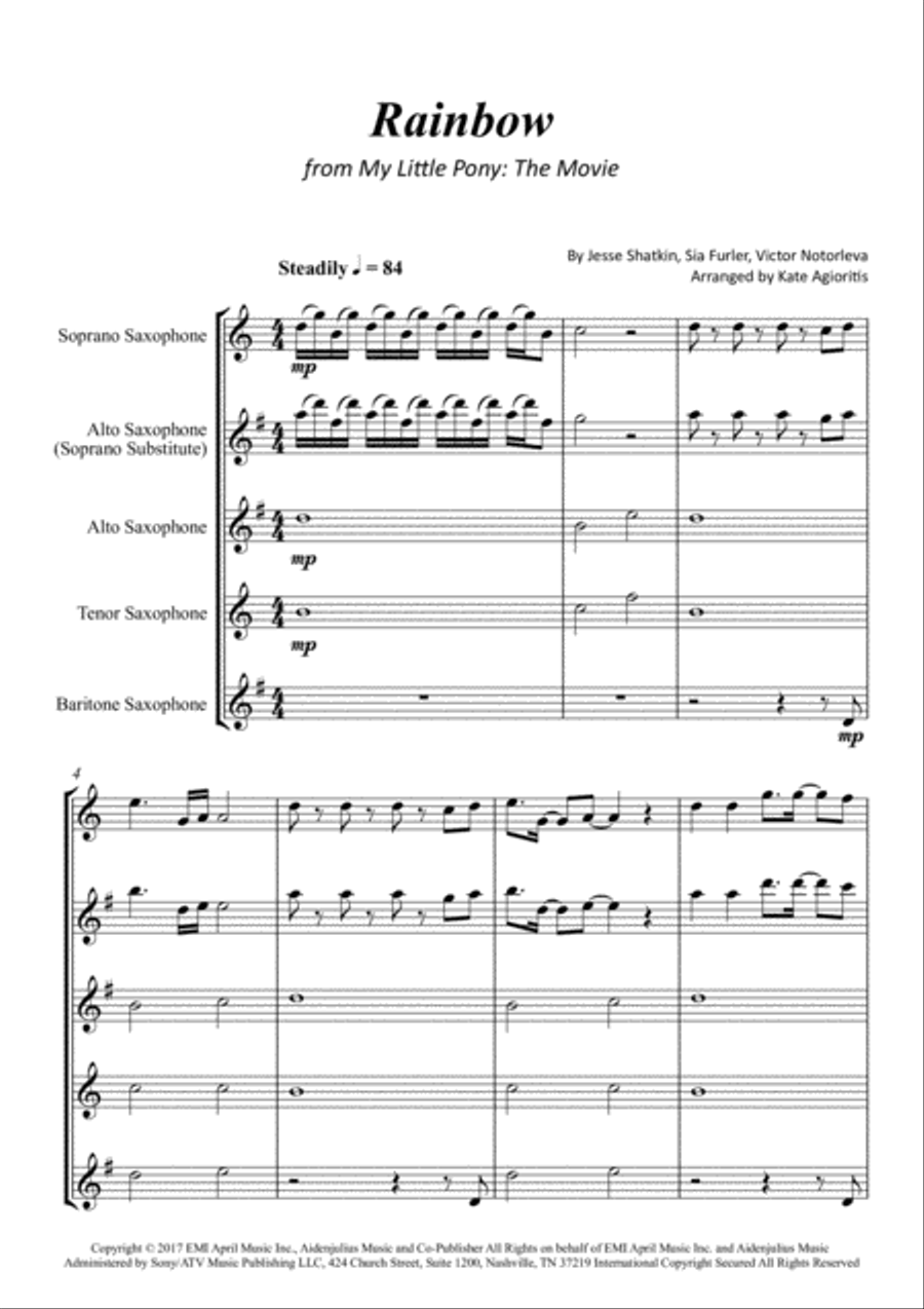 Rainbow Saxophone Quartet scores gallery preview page 2