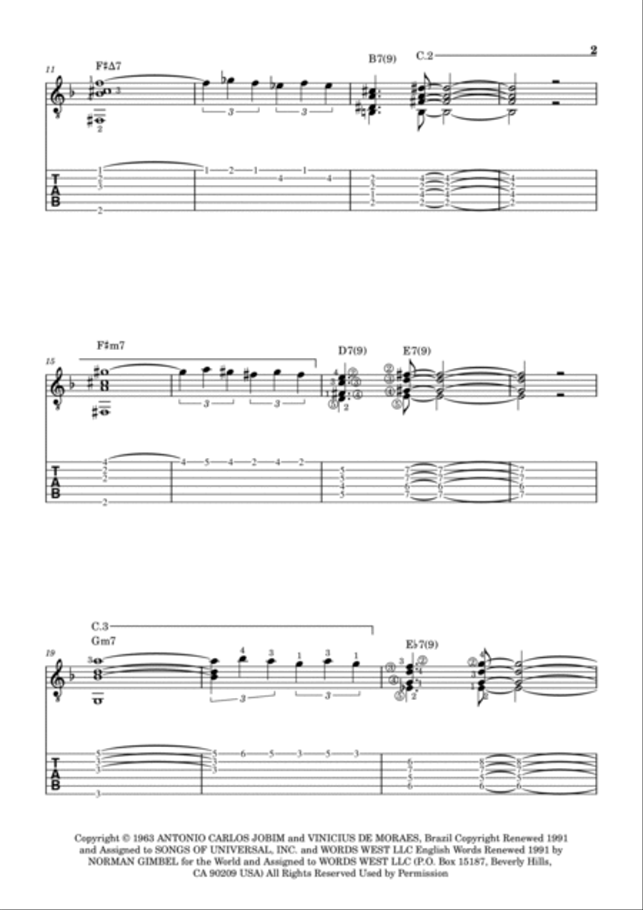 The Girl From Ipanema (garôta De Ipanema) Electric Guitar scores gallery preview page 2