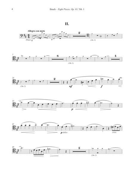Eight Pieces, Opus 83 for Two Trombones and Piano