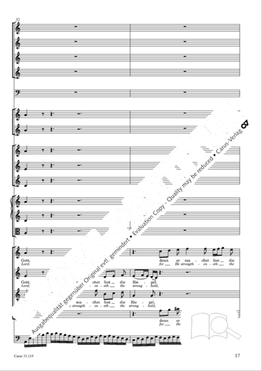 Praise the Lord, O Jerusalem (Preise, Jerusalem, den Herrn) 4-Part scores gallery preview page 18