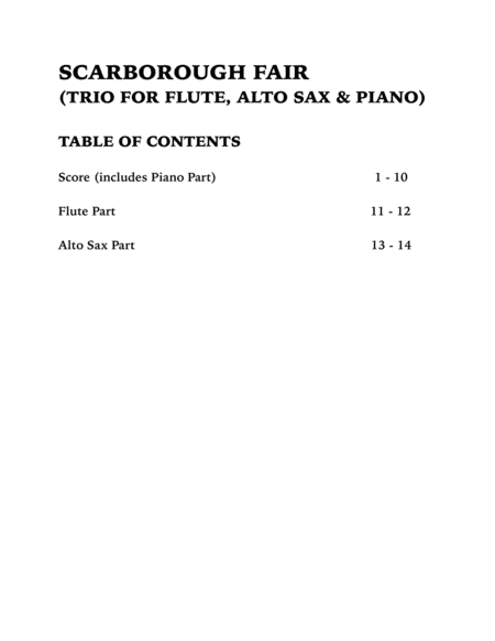 Scarborough Fair (Trio for Flute, Alto Sax and Piano) image number null