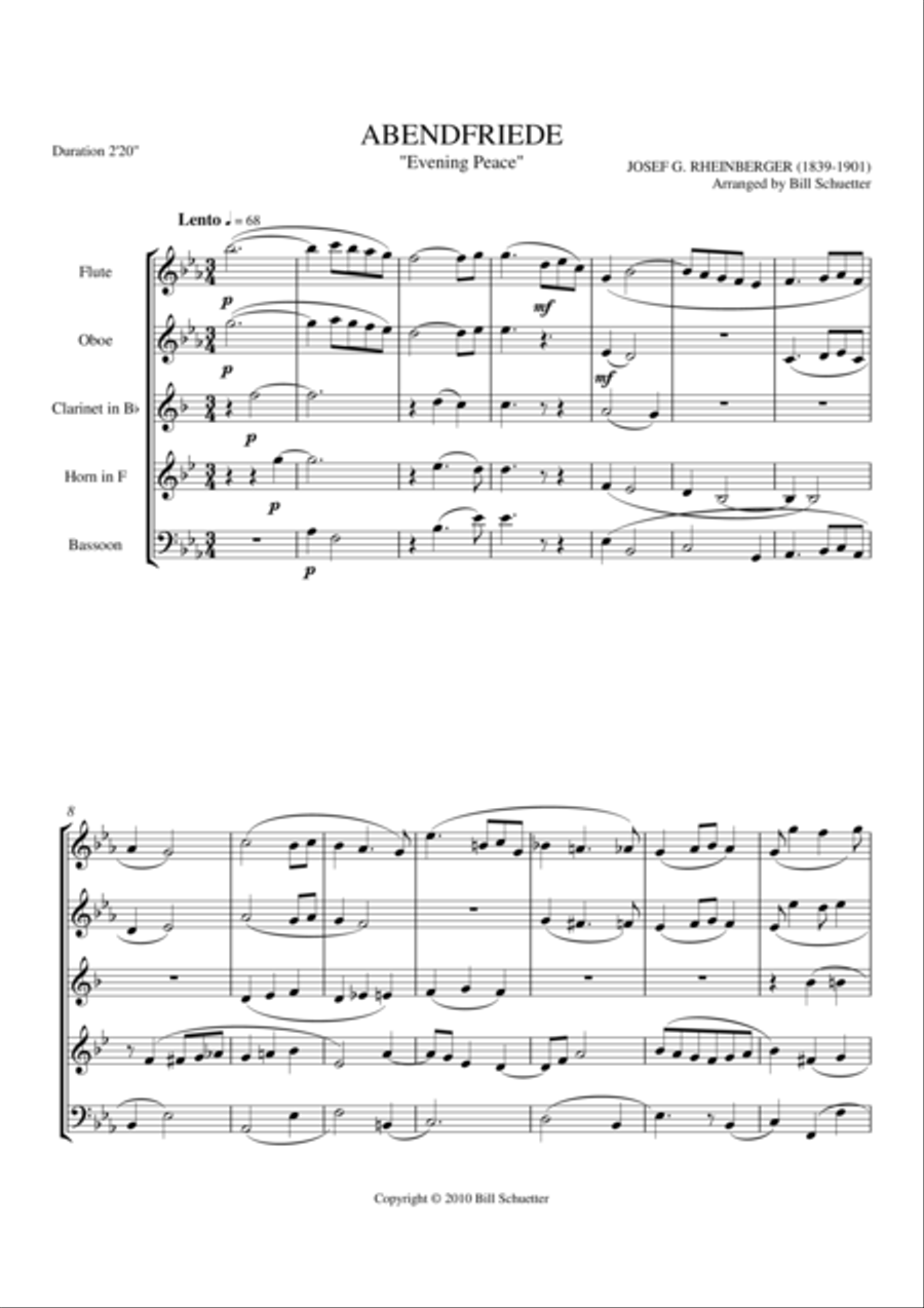 Abendfriede Woodwind Quintet scores gallery preview page 2