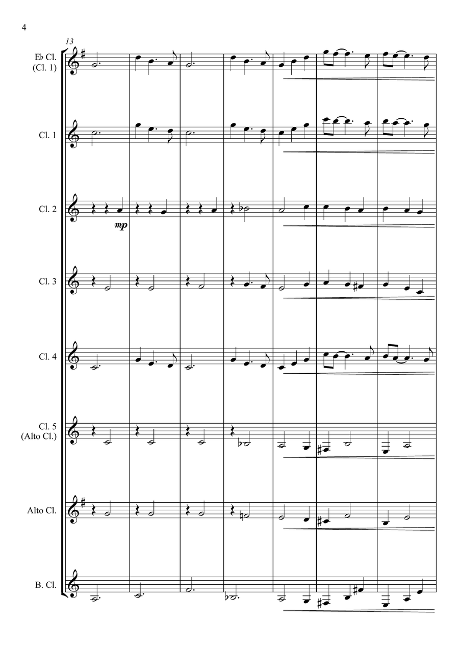 Moon River Clarinet Choir scores gallery preview page 4