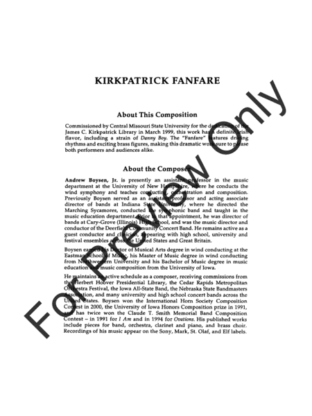 Kirkpatrick Fanfare image number null