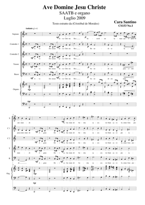 CS153 No.1_Ave Domine Jesu Christe - Choir SAATB and organ