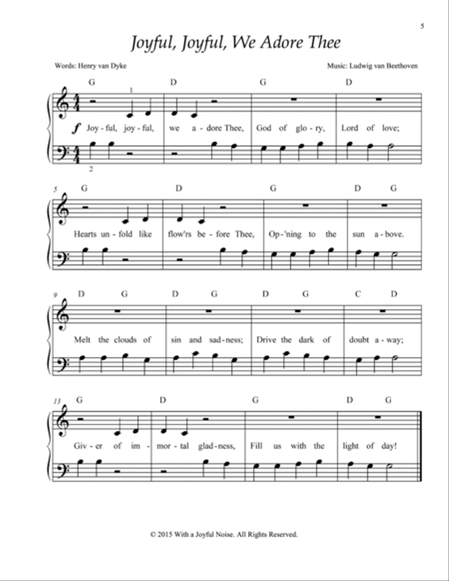Simple Hymns For Worship – 25 Middle C Position Primer Sheet Music Easy Piano scores gallery preview page 5