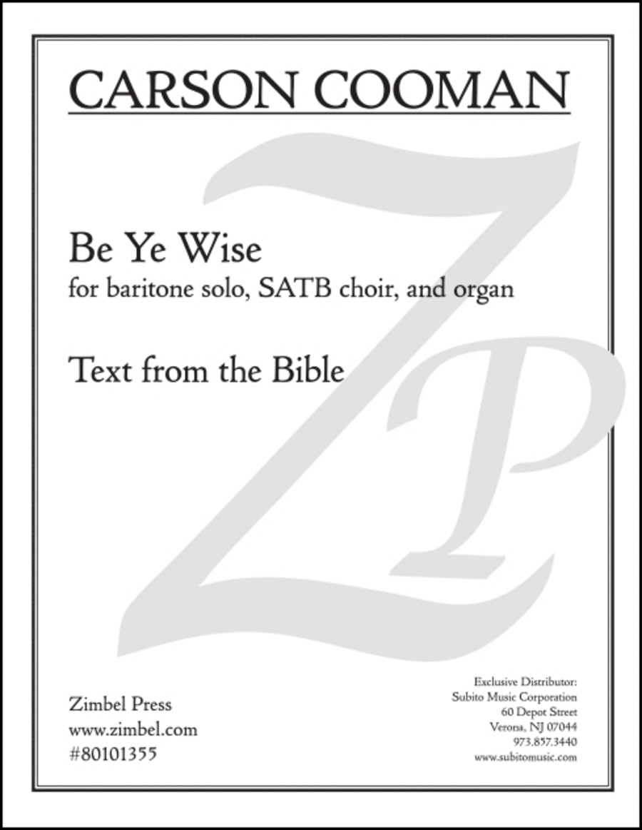 Be Ye Wise 4-Part scores gallery preview page 1