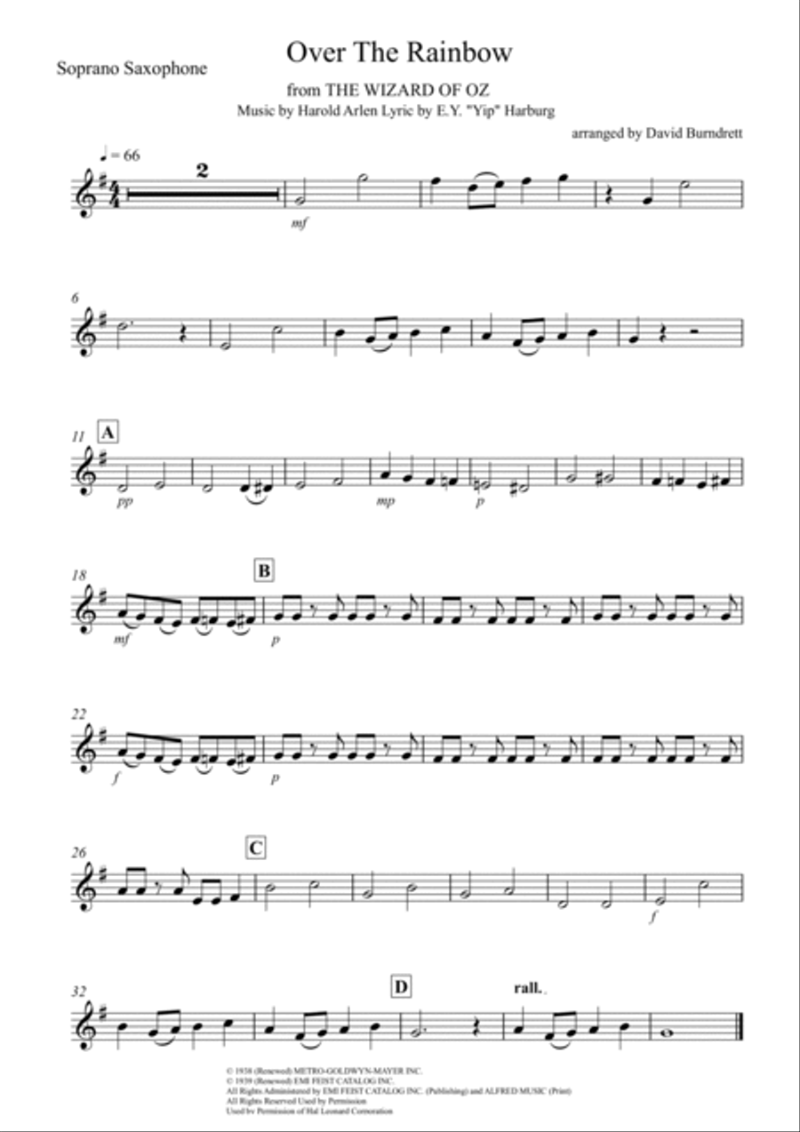 Over The Rainbow (from The Wizard Of Oz) Woodwind Quartet scores gallery preview page 3