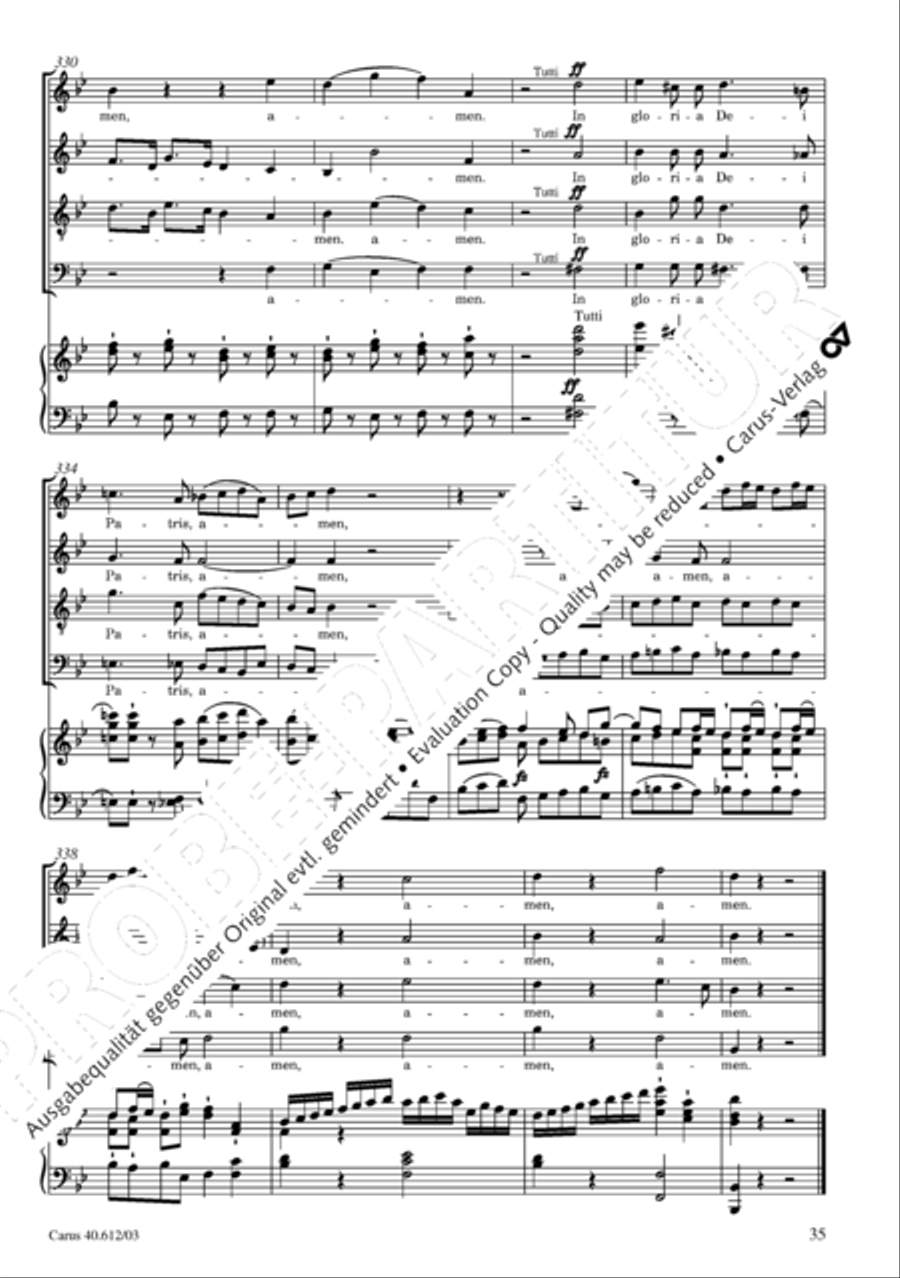 Harmoniemesse in B 4-Part scores gallery preview page 36