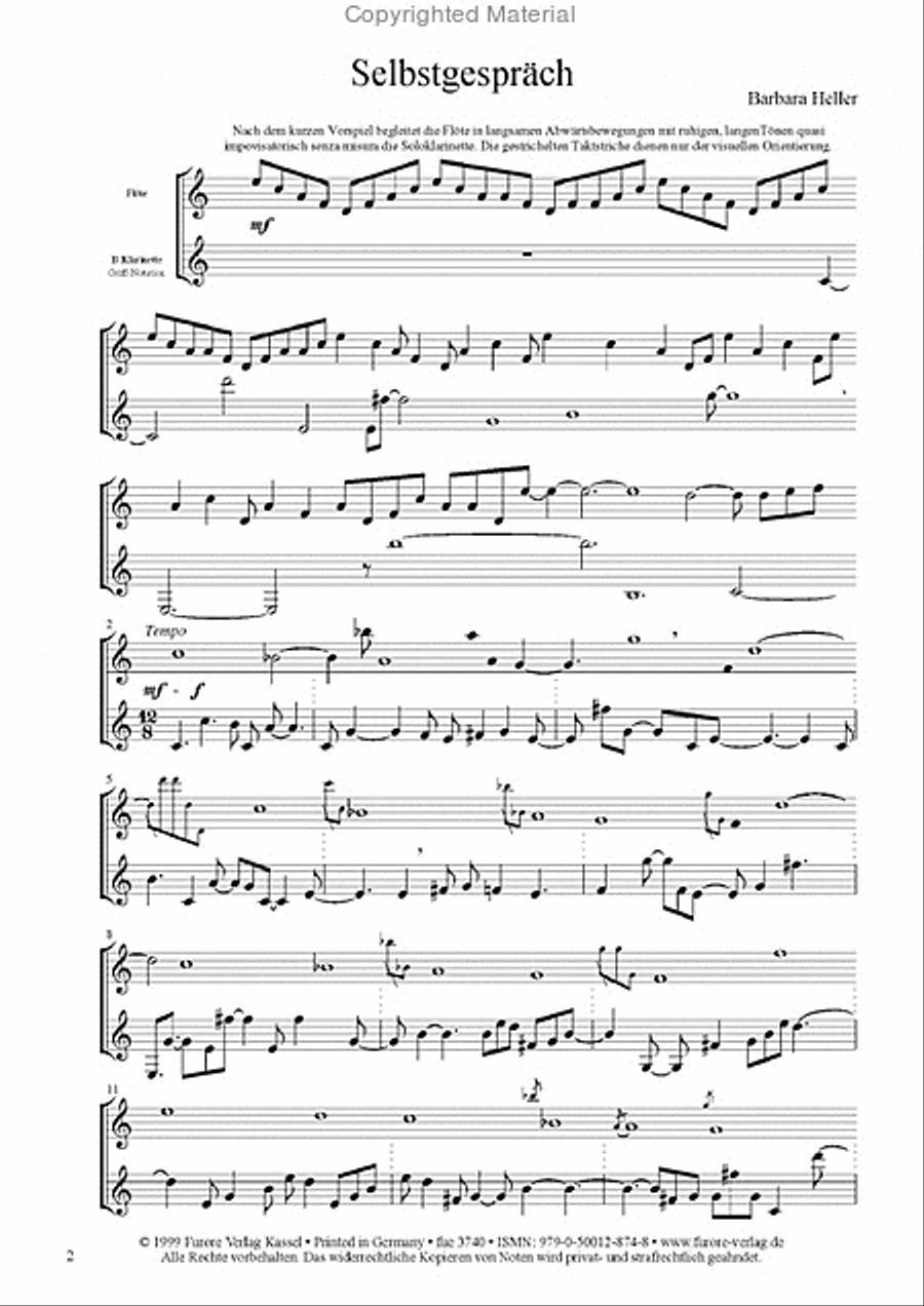 Selbstgesprach Clarinet scores gallery preview page 2