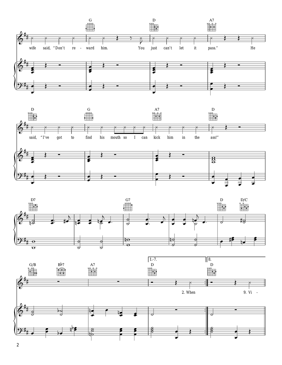 Bad Jokes Piano, Vocal, Guitar scores gallery preview page 2