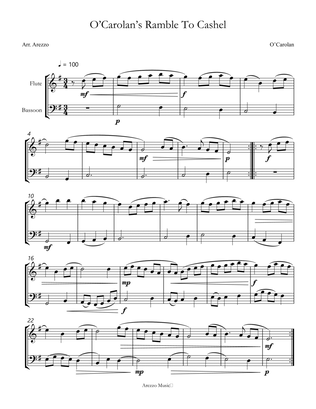 o’carolan’s ramble to cashel flute and bassoon sheet music by arezzo