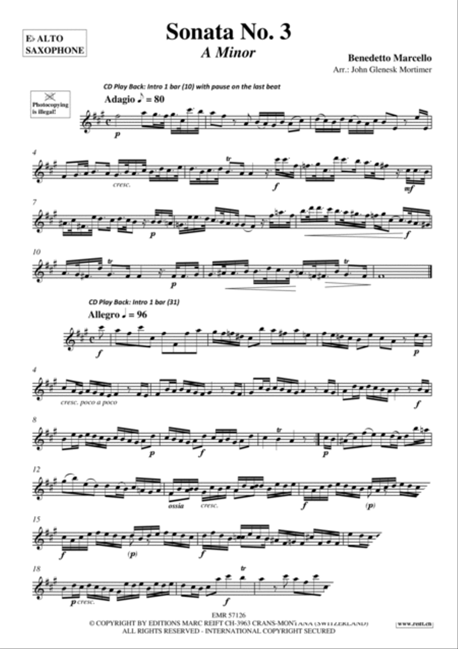 Sonata No. 3 Sonata No. 3 Alto Saxophone scores gallery preview page 3