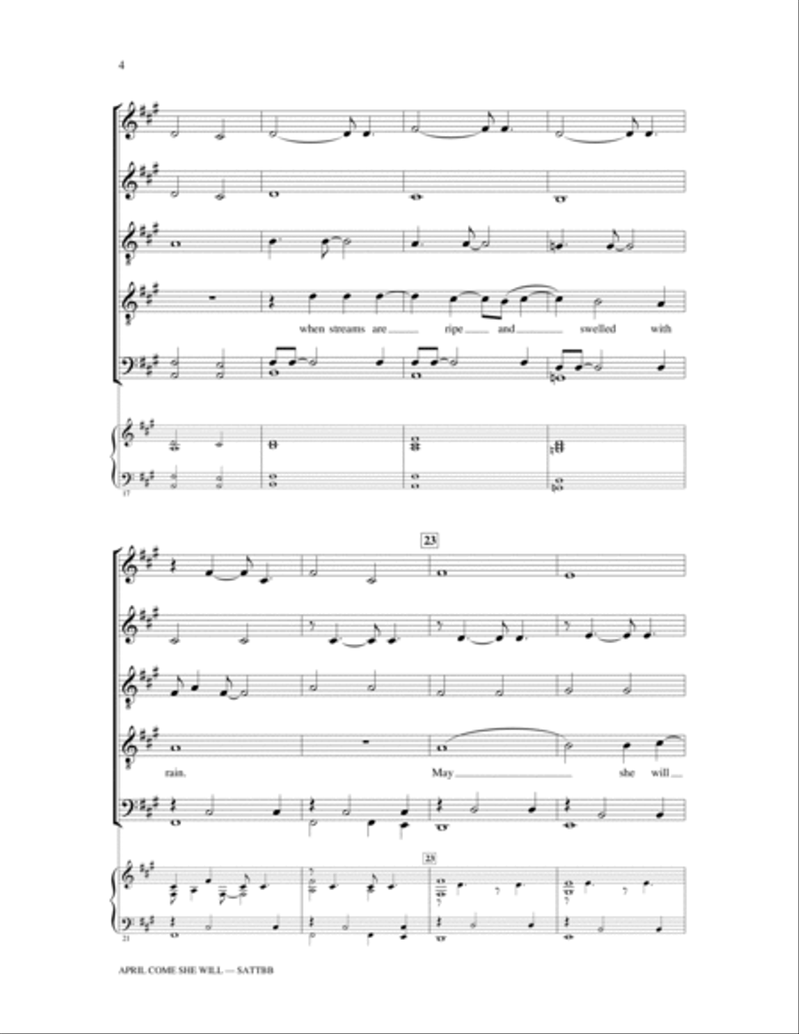 April Come She Will 4-Part scores gallery preview page 3