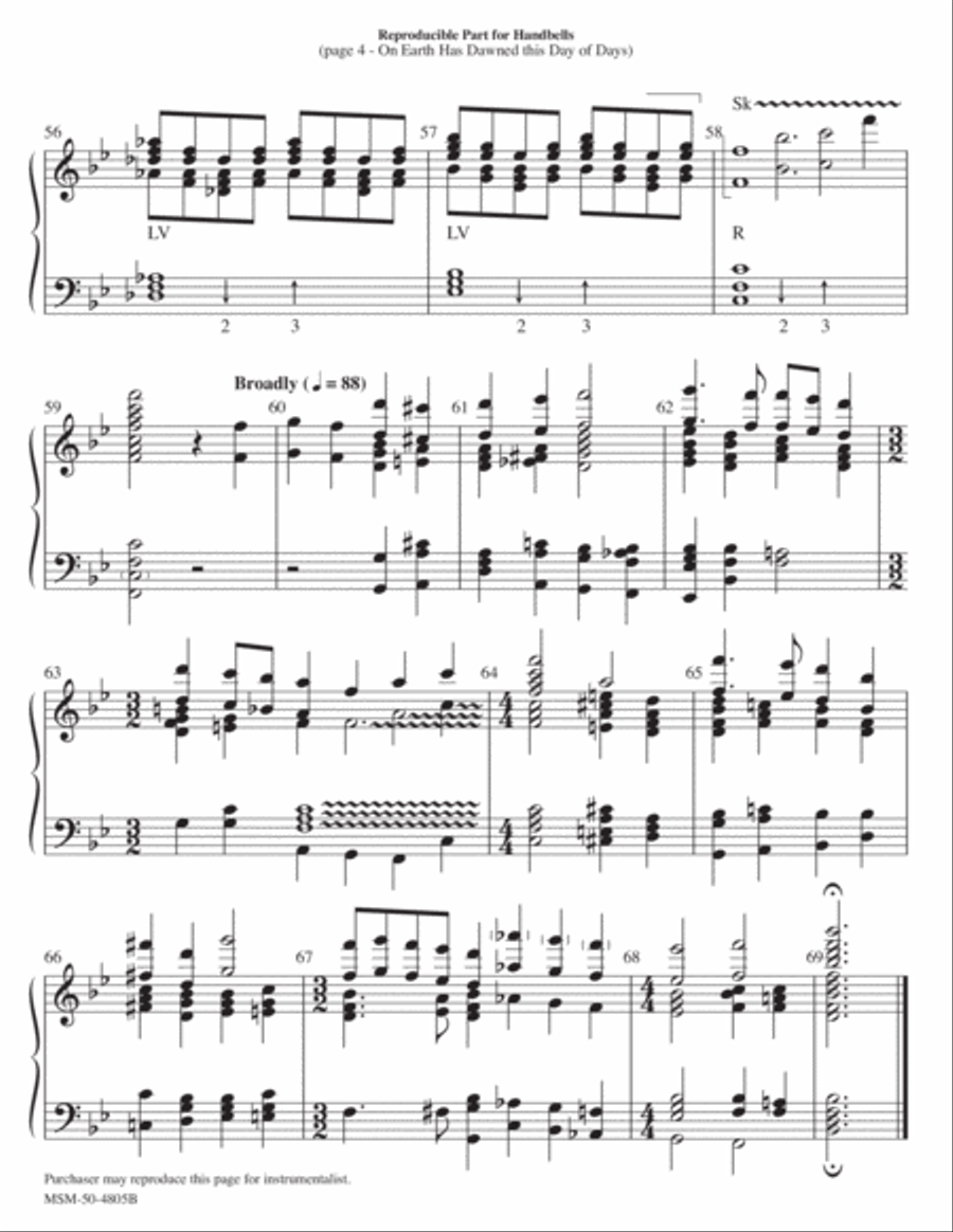 On Earth Has Dawned this Day of Days Choir scores gallery preview page 4
