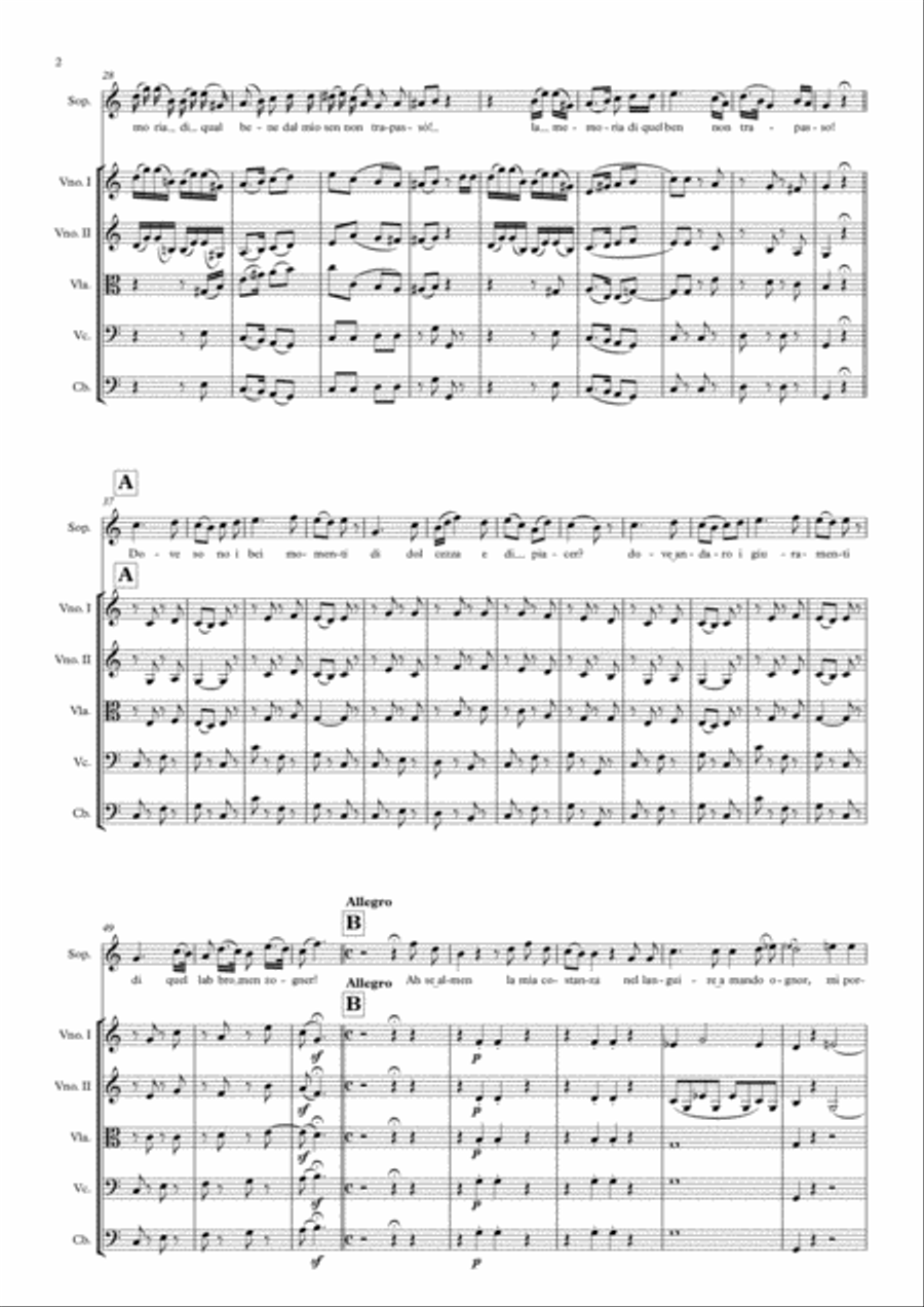 Le Nozze di Figaro - Dove Sono - W.A.Mozart Small Ensemble scores gallery preview page 3