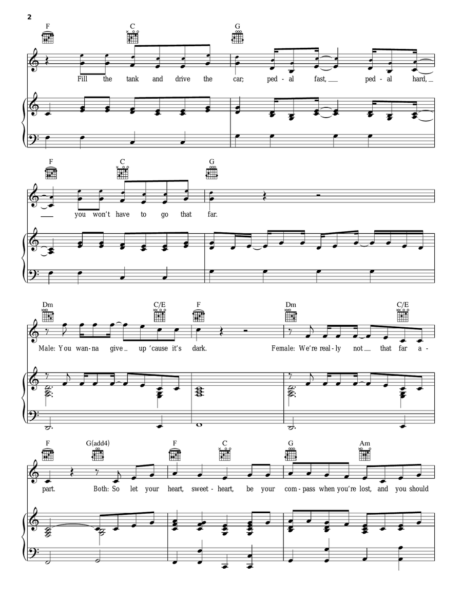 Compass Piano, Vocal, Guitar scores gallery preview page 2
