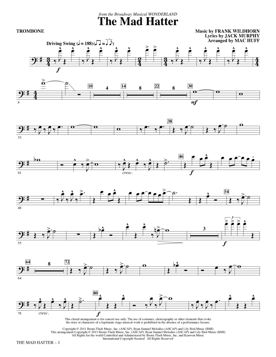 The Mad Hatter - Trombone Choir scores gallery preview page 1