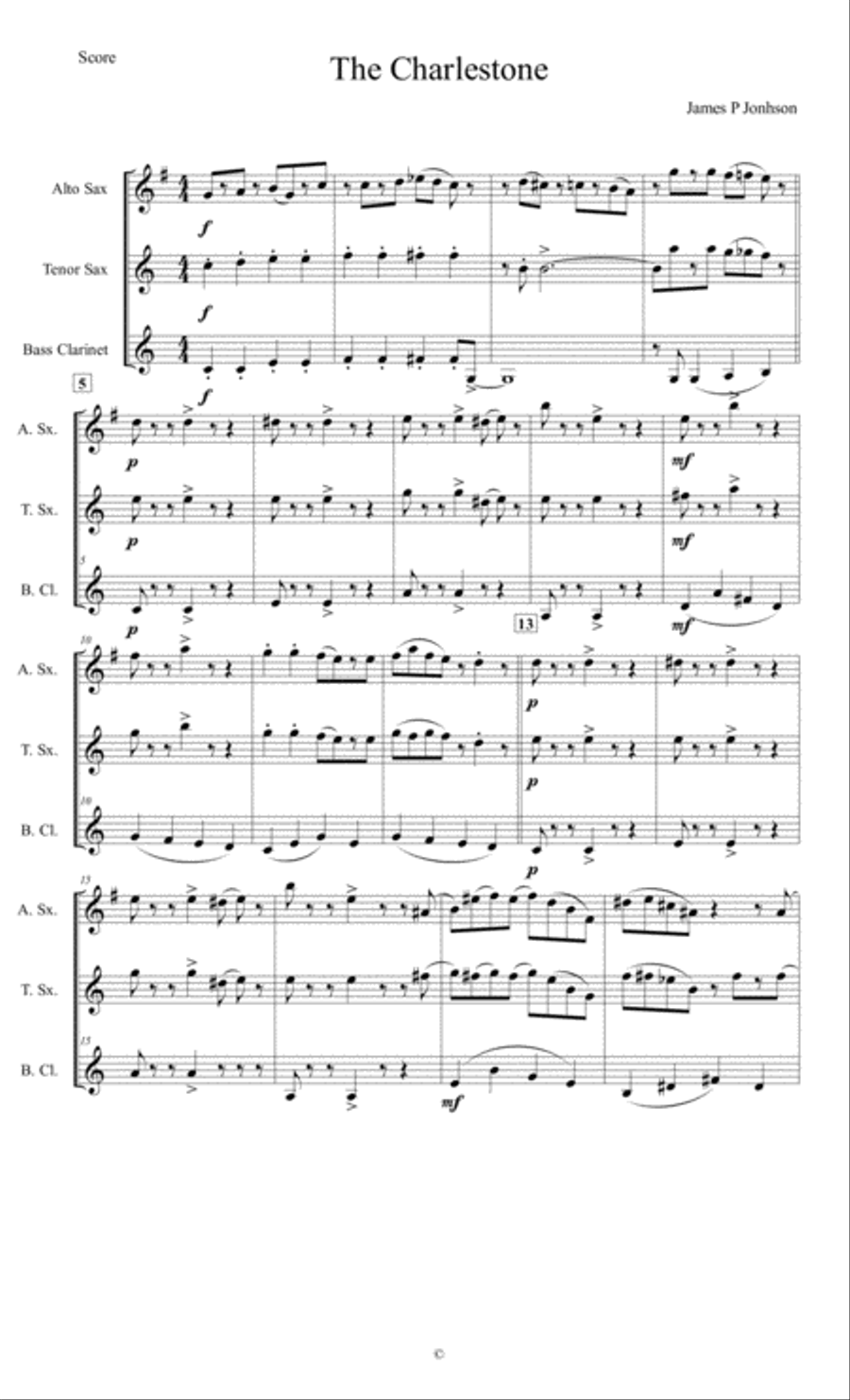 Charleston Small Ensemble scores gallery preview page 1