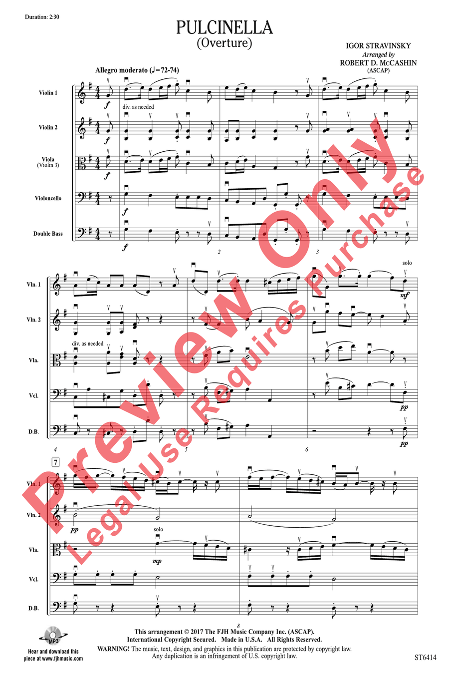 Pulcinella String Orchestra scores gallery preview page 3