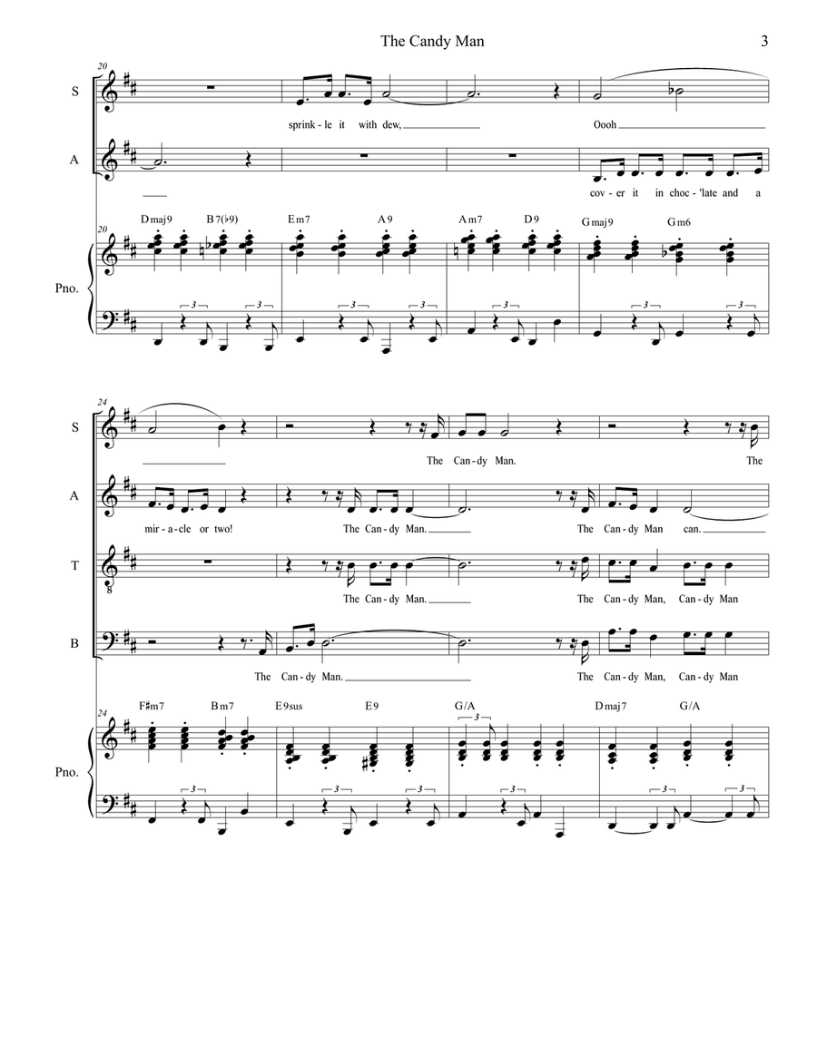 The Candy Man 4-Part scores gallery preview page 3